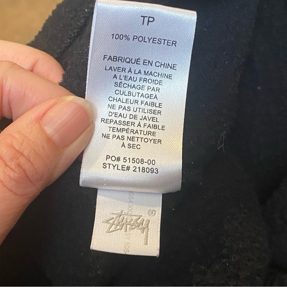 STUSSY Black Plush Fleece Streetwear Hoodie Sweatshirt Size XS-Unisex - Picture 7 of 7